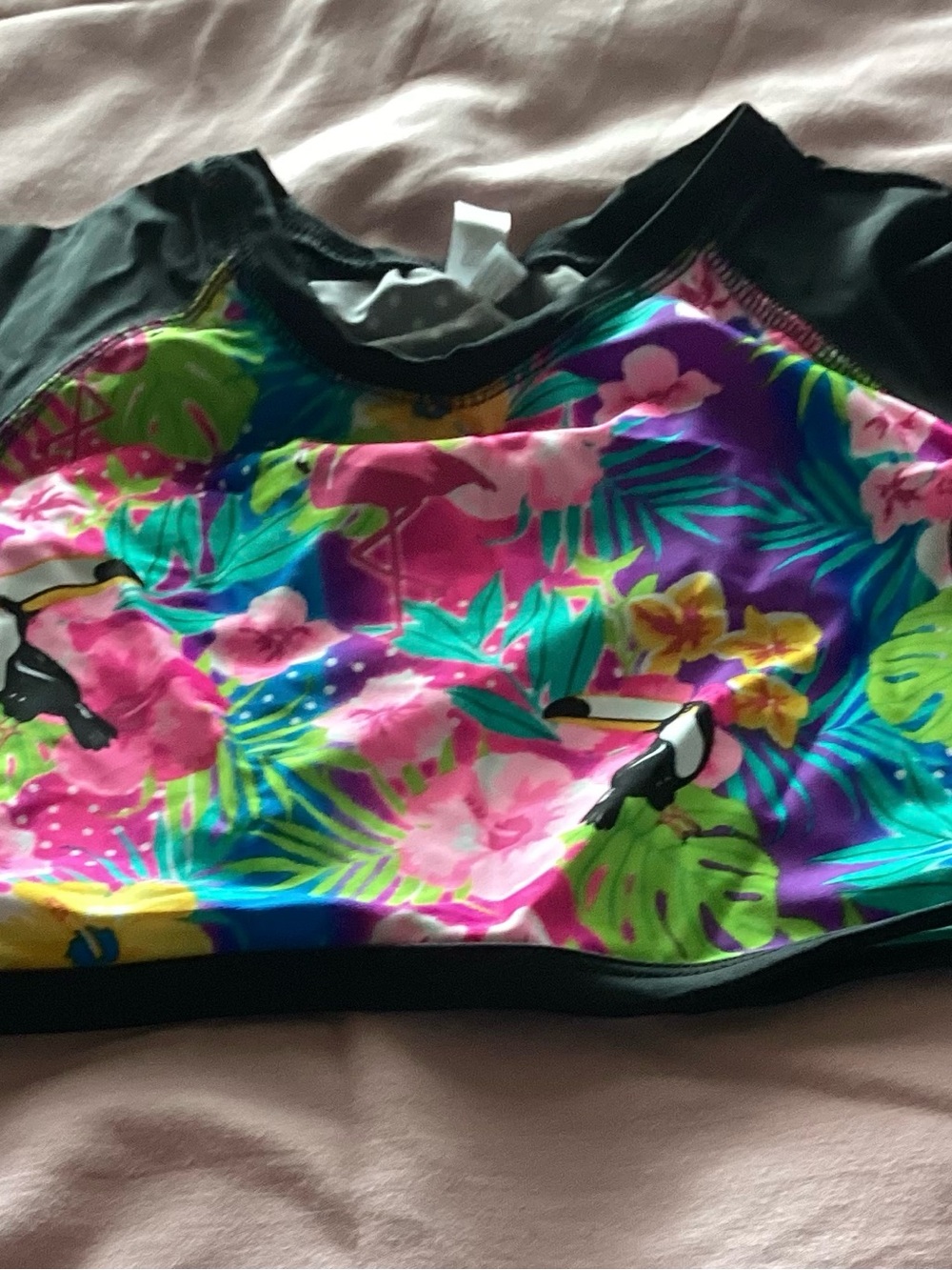 Tropical Floral   Swim suit top- Bright Multicolor